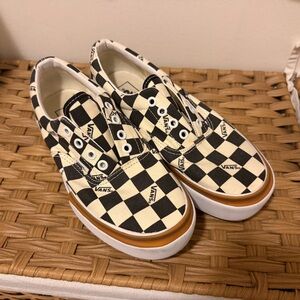 Vans Era Stacked Checkered Black and Cream Shoes